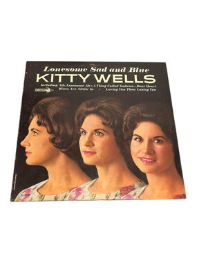 Vintage Kitty Wells Vinyl LP Lonesome Sad And Blue Decca Country Black Canada